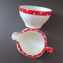 Load image into Gallery viewer, 1950s Red Domino Midwinter Stylecraft Milk Jug and Sugar Bowl
