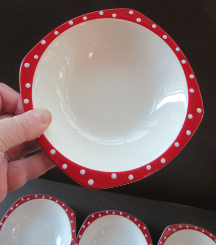 1950s Red Domino Midwinter Stylecraft Pudding Bowl