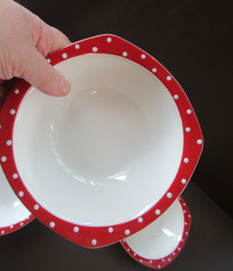 1950s Red Domino Stylecraft Pudding Bowls