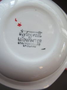 1950s Red Domino Stylecraft Pudding Bowls