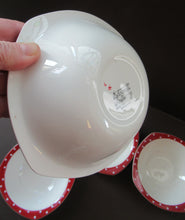 Load image into Gallery viewer, 1950s Red Domino Stylecraft Pudding Bowls
