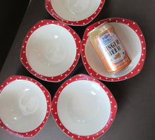 Load image into Gallery viewer, 1950s Red Domino Stylecraft Pudding Bowls
