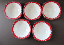 Load image into Gallery viewer, 1950s Red Domino Stylecraft Pudding Bowls
