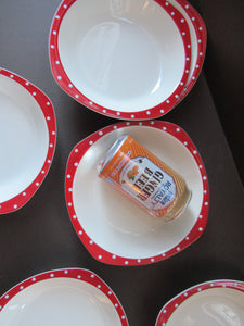 1950s Red Domino Midwinter Stylecraft Soup Bowl