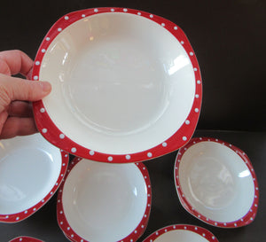 1950s Red Domino Midwinter Stylecraft Soup Bowl