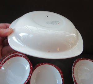 1950s Red Domino Midwinter Stylecraft Soup Bowl