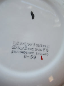 1950s Red Domino Midwinter Stylecraft Soup Bowl
