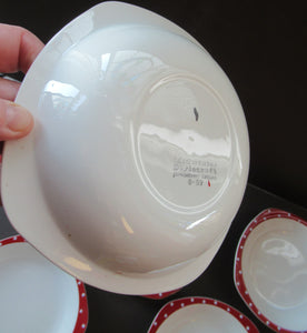 1950s Red Domino Midwinter Stylecraft Soup Bowl