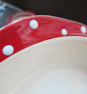 1950s Red Domino Midwinter Stylecraft Soup Bowl