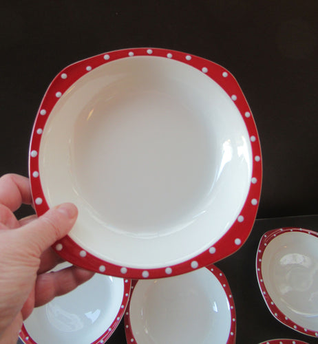 1950s Red Domino Midwinter Stylecraft Soup Bowl