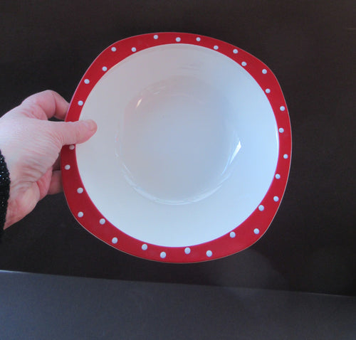 Larger 1950s Red Domino Midwinter Stylecraft Serving Bowl