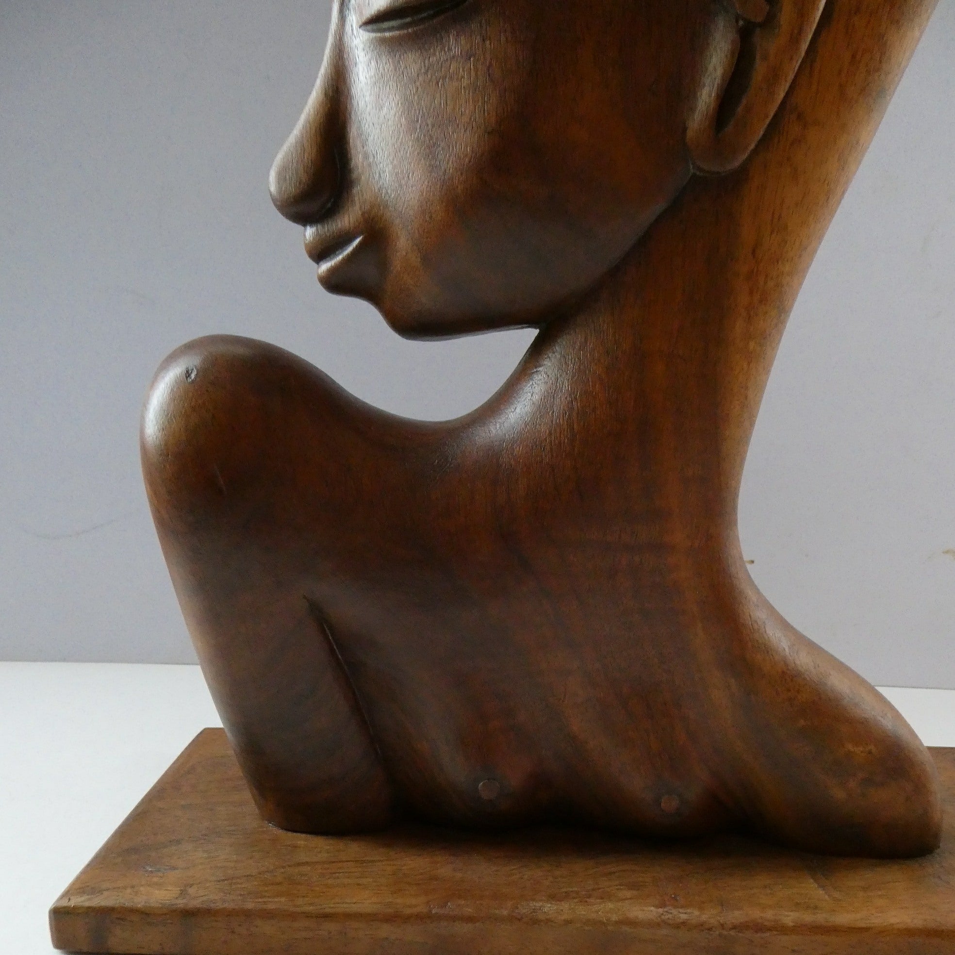 Vintage Large Free-Standing Art Deco African Sculptural Bust - in