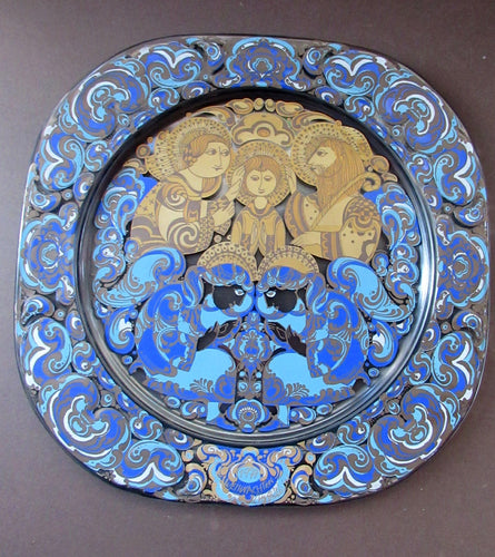 1979 Bjorn Wiinblad Glass Christmas Plate Rosenthal The Holy Family