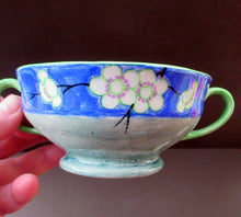 Load image into Gallery viewer, Mak Merry 1920s Scottish Pottery Bowl Blue with White Prunus Flowers
