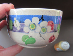 Mak Merry 1920s Scottish Pottery Bowl Blue with White Prunus Flowers