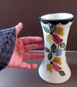 SCOTTISH POTTERY. Larger Spongeware Vase with Floral Pattern LINKS / KIRKCALDY / METHVEN; c 1880s