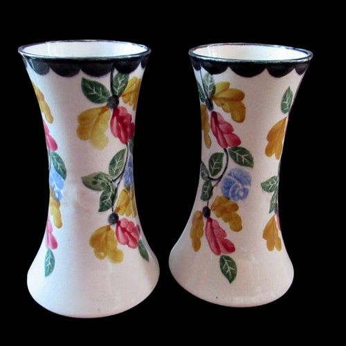 Methven Heron Pottery Kirkcaldy Ceramics Pair of Spongeware Vases