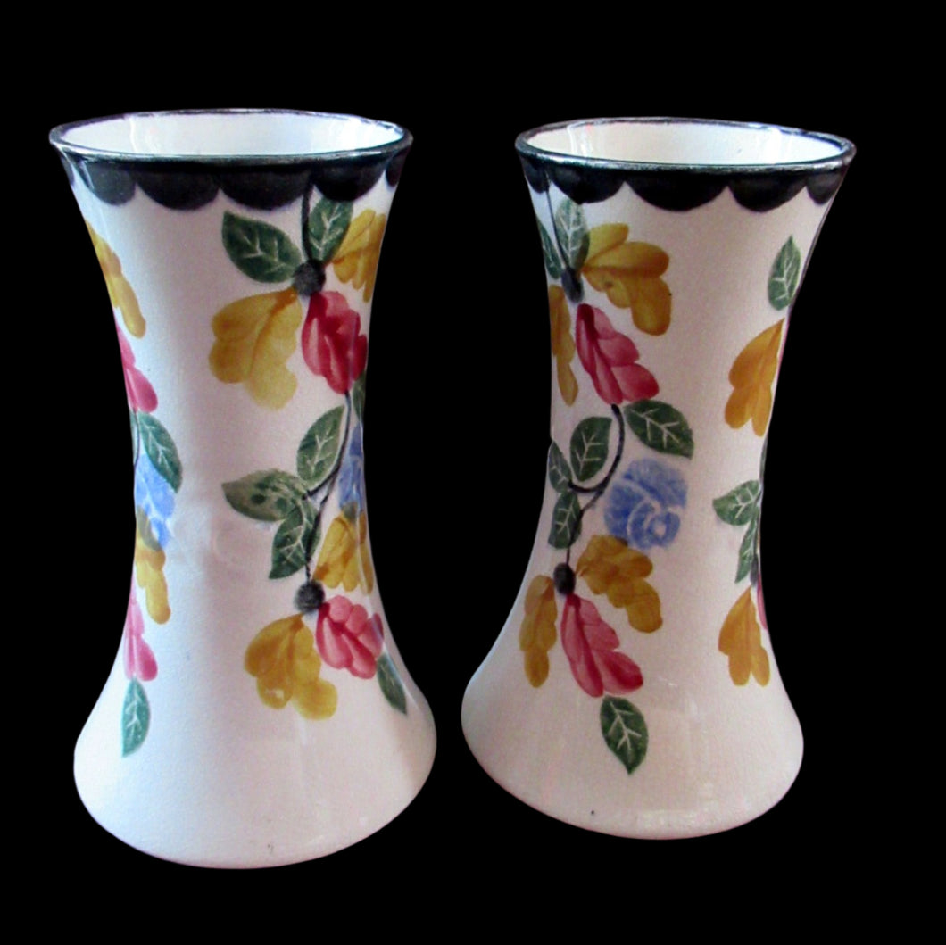 Methven Heron Pottery Kirkcaldy Ceramics Pair of Spongeware Vases