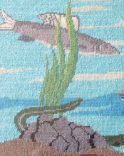 Load image into Gallery viewer, Large Vintage Needlepoint Artwork / Textile Featuring an Image of a British Freshwater Fish
