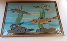 Load image into Gallery viewer, Large Vintage Needlepoint Artwork / Textile Featuring an Image of a British Freshwater Fish
