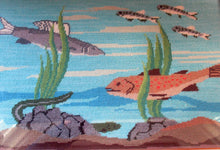 Load image into Gallery viewer, Large Vintage Needlepoint Artwork / Textile Featuring an Image of a British Freshwater Fish
