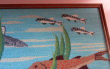 Load image into Gallery viewer, Large Vintage Needlepoint Artwork / Textile Featuring an Image of a British Freshwater Fish
