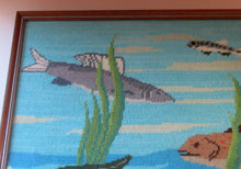 Load image into Gallery viewer, Large Vintage Needlepoint Artwork / Textile Featuring an Image of a British Freshwater Fish
