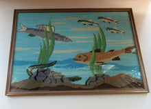 Load image into Gallery viewer, Large Vintage Needlepoint Artwork / Textile Featuring an Image of a British Freshwater Fish
