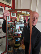 Load image into Gallery viewer, Vintage 1960s 1970s Teak Wall Mirror Clark Eaton Label Large
