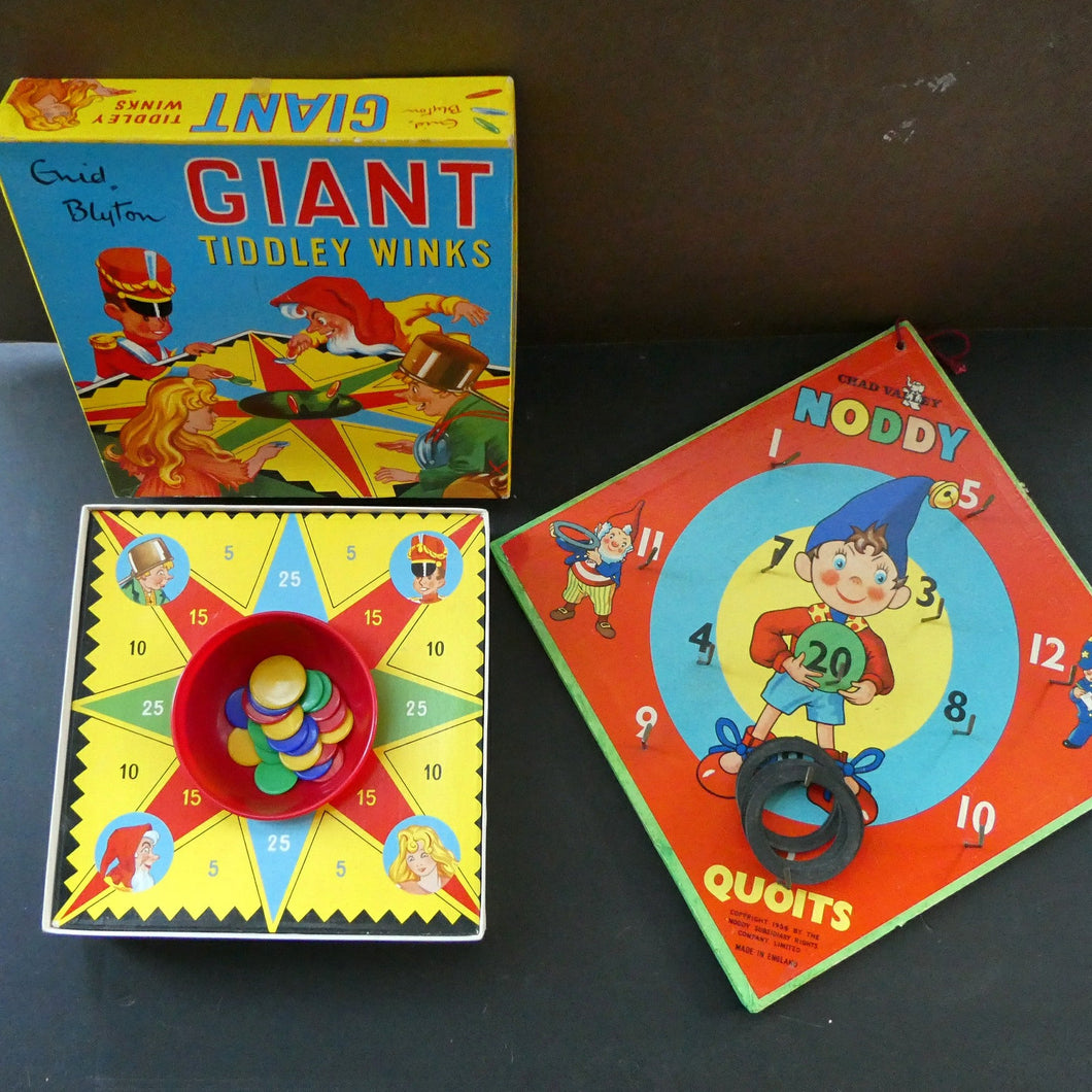 1950s Chad Valley Quoits Game and Giant Tiddley Winks Enid Blyton Games