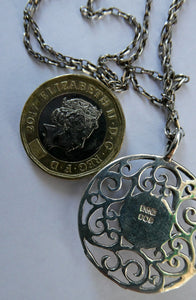 Vintage Scottish Silver Pendant 1989 Edinburgh Hallmark
