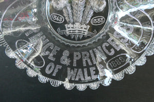 Edward VII Pressed Glass Bowl. British Royalty Silver Wedding 1880s