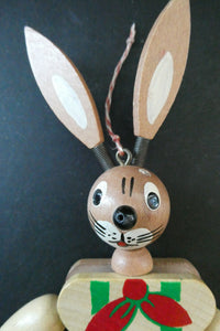 Vintage 1960s Austtian Wooden Jumping Jack Rabbit