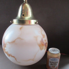 Load image into Gallery viewer, 1930s Vintage Art Deco Pendant Glass Globe Shade. Marble Effect
