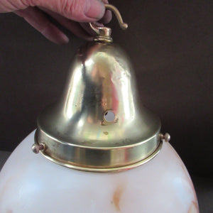 1930s Vintage Art Deco Pendant Glass Globe Shade. Marble Effect