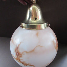 Load image into Gallery viewer, 1930s Vintage Art Deco Pendant Glass Globe Shade. Marble Effect
