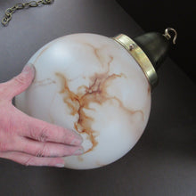 Load image into Gallery viewer, 1930s Vintage Art Deco Pendant Glass Globe Shade. Marble Effect
