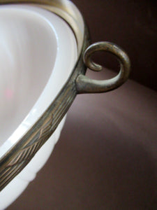 1920s Art Deco Jefferson Opaline Glass Light Shade Moonstone Milk Glass