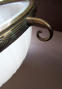 1920s Art Deco Jefferson Opaline Glass Light Shade Moonstone Milk Glass