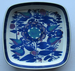 Royal Copenhagen Faience Bowl by Kari Christensen Birds and Flowers