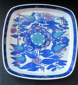 Royal Copenhagen Faience Bowl by Kari Christensen Birds and Flowers