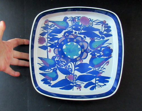 Royal Copenhagen Faience Bowl by Kari Christensen Birds and Flowers