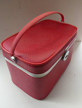 Load image into Gallery viewer, 1960s Vintage Red Antler Vanity Case Make Up Box. Working Combination Lock

