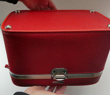 Load image into Gallery viewer, 1960s Vintage Red Antler Vanity Case Make Up Box. Working Combination Lock
