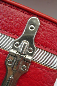 1960s Vintage Red Antler Vanity Case Make Up Box. Working Combination Lock