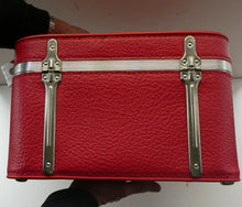 Load image into Gallery viewer, 1960s Vintage Red Antler Vanity Case Make Up Box. Working Combination Lock

