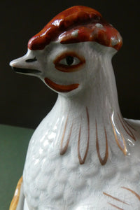 Victorian Staffordshire Pottery Chicken or Hen on a Nest 