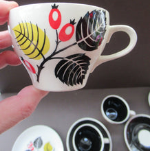 Load image into Gallery viewer, 1950s Wade Red Berries Rosehip Pattern, Trio: Cup, Saucer and Side Plate
