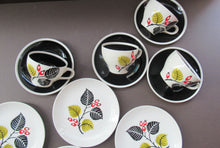 Load image into Gallery viewer, 1950s Wade Red Berries Rosehip Pattern, Trio: Cup, Saucer and Side Plate
