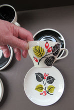 Load image into Gallery viewer, 1950s Wade Red Berries Rosehip Pattern, Trio: Cup, Saucer and Side Plate
